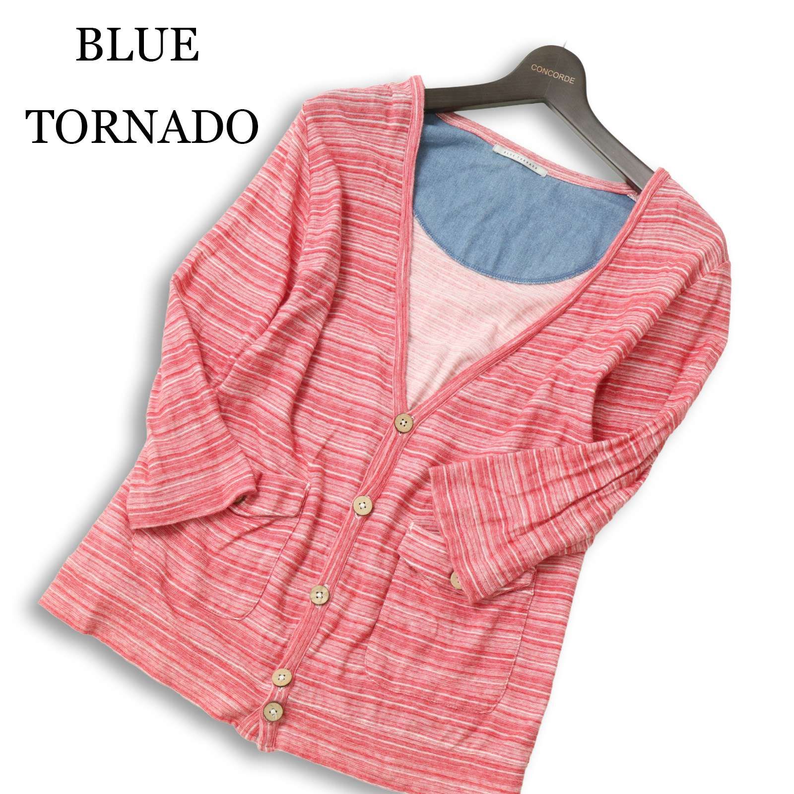 BLUE TORNADO トルネードマート 春夏☆ 七分袖 ボーダー メランジ 