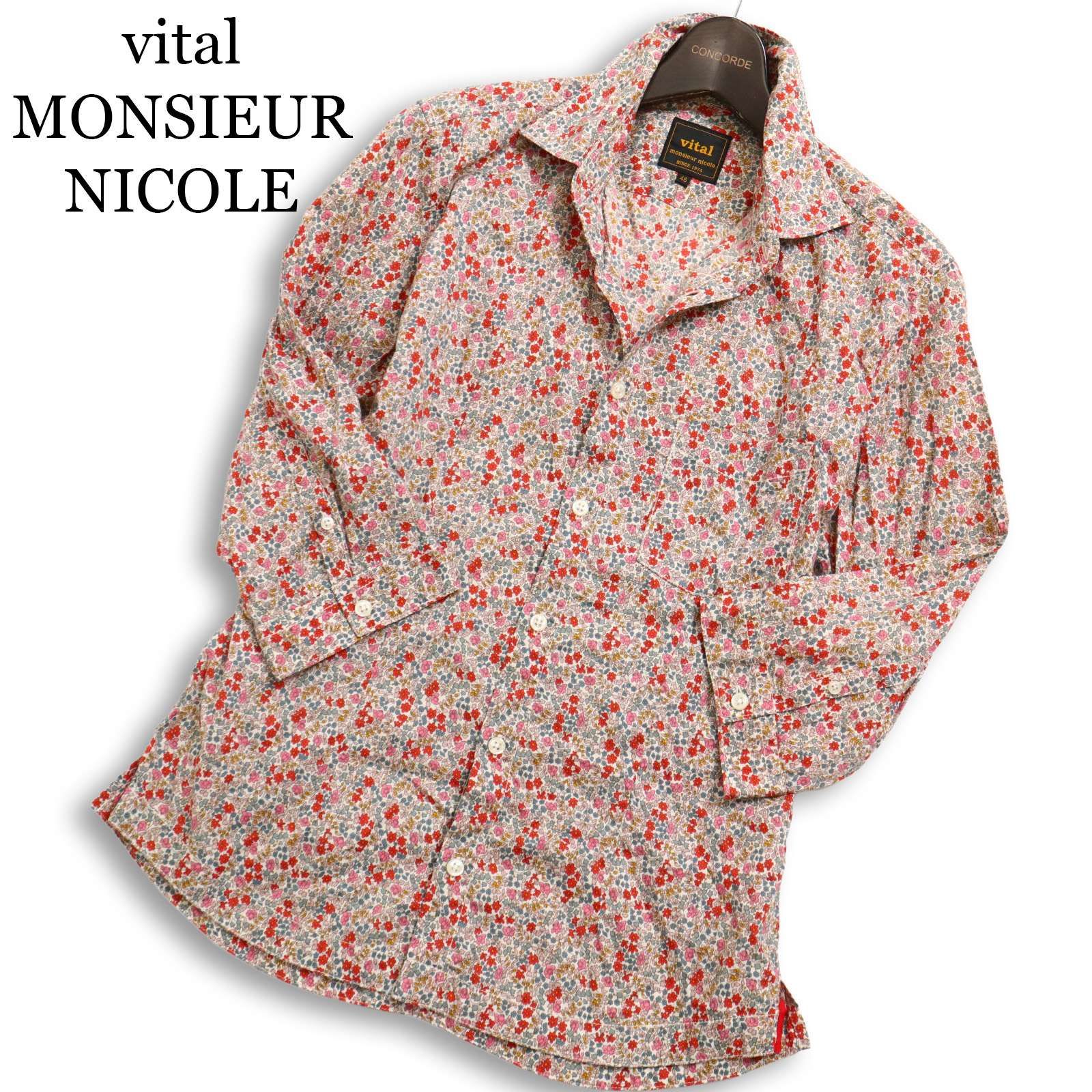 vital MONSIEUR NICOLE ムッシュ ニコル 春夏☆ 七分袖 花柄 総柄 