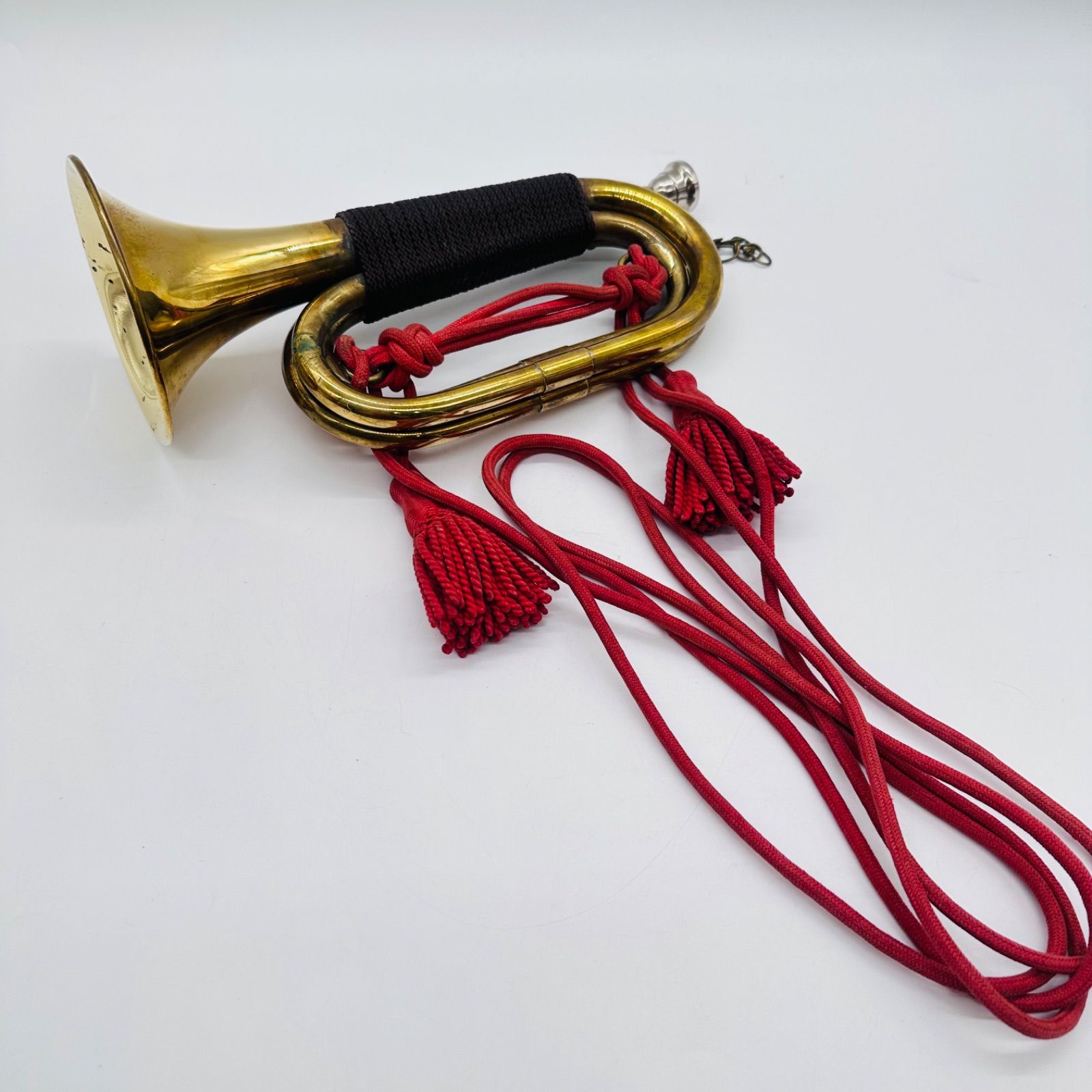 下倉楽器　信号ラッパ　3つ巻き　肩掛け紐　現状渡し　音出し〇　アンティーク　レトロ