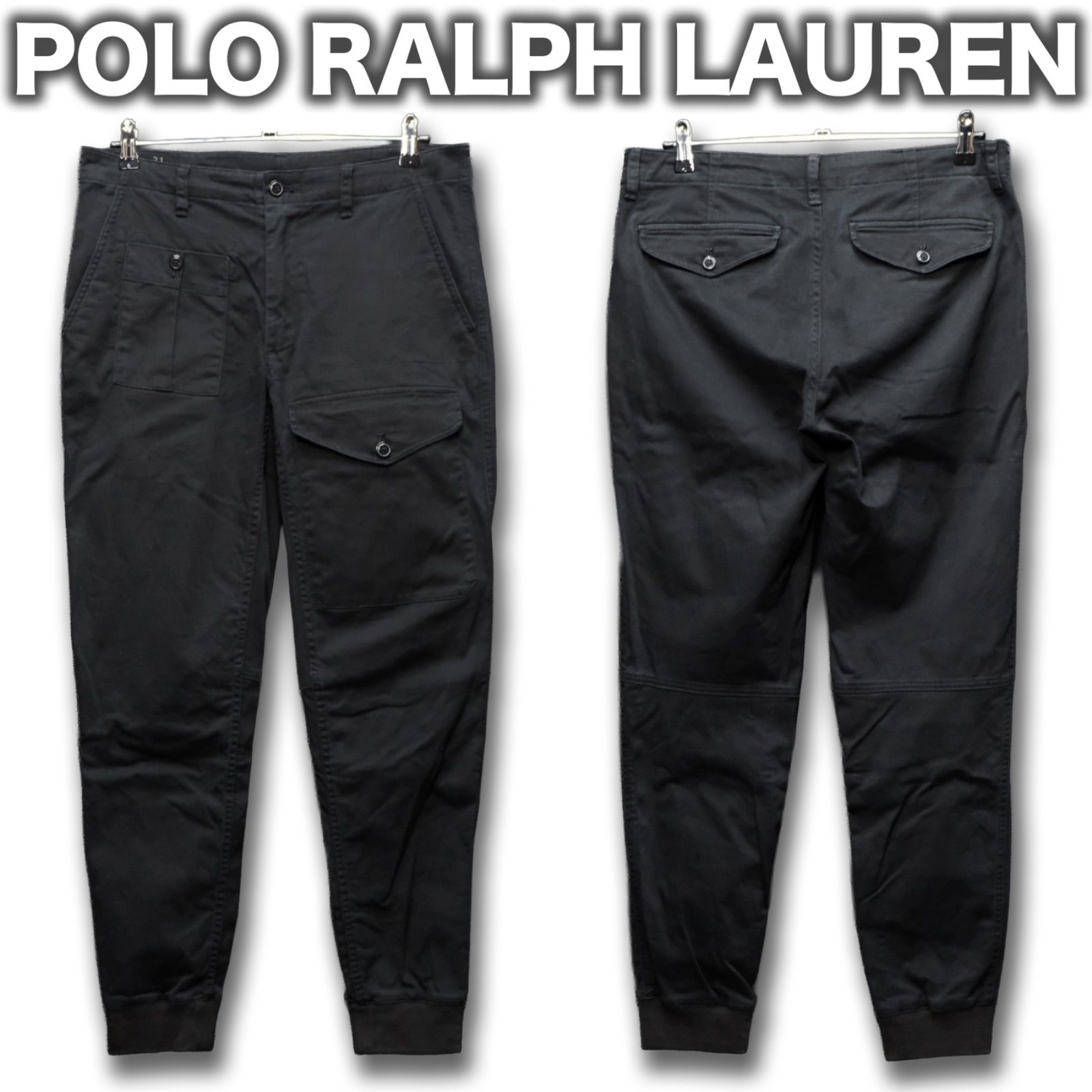 POLO RALPH LAUREN ストレッチチノ カーゴパンツ ジョガーパンツ W31 裾リブ ラルフローレン ポロ ミリタリー