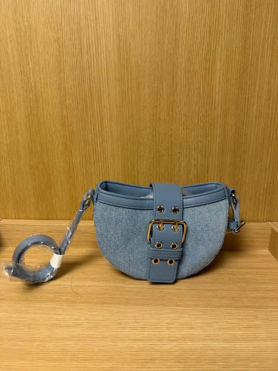 (新品)プレイノーモア ハーフビー デニム ショルダーバッグ ブルー