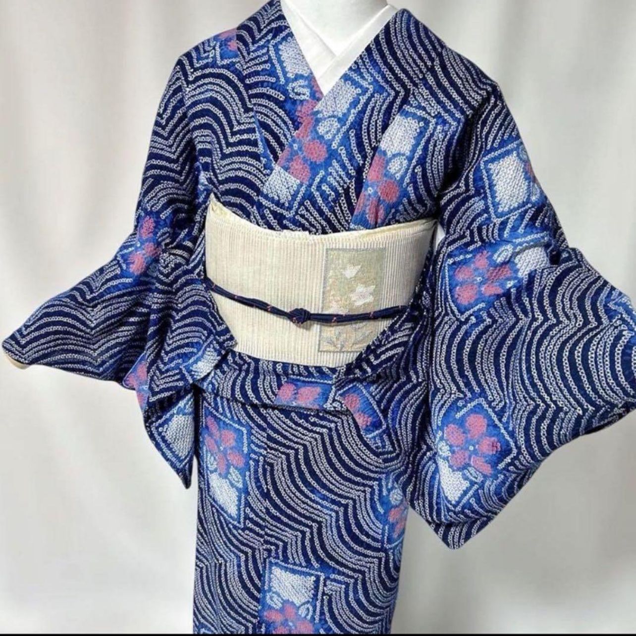 有松鳴海絞り フルセット 浴衣 夏帯 夏帯締め 夏帯揚げ 洗える着物