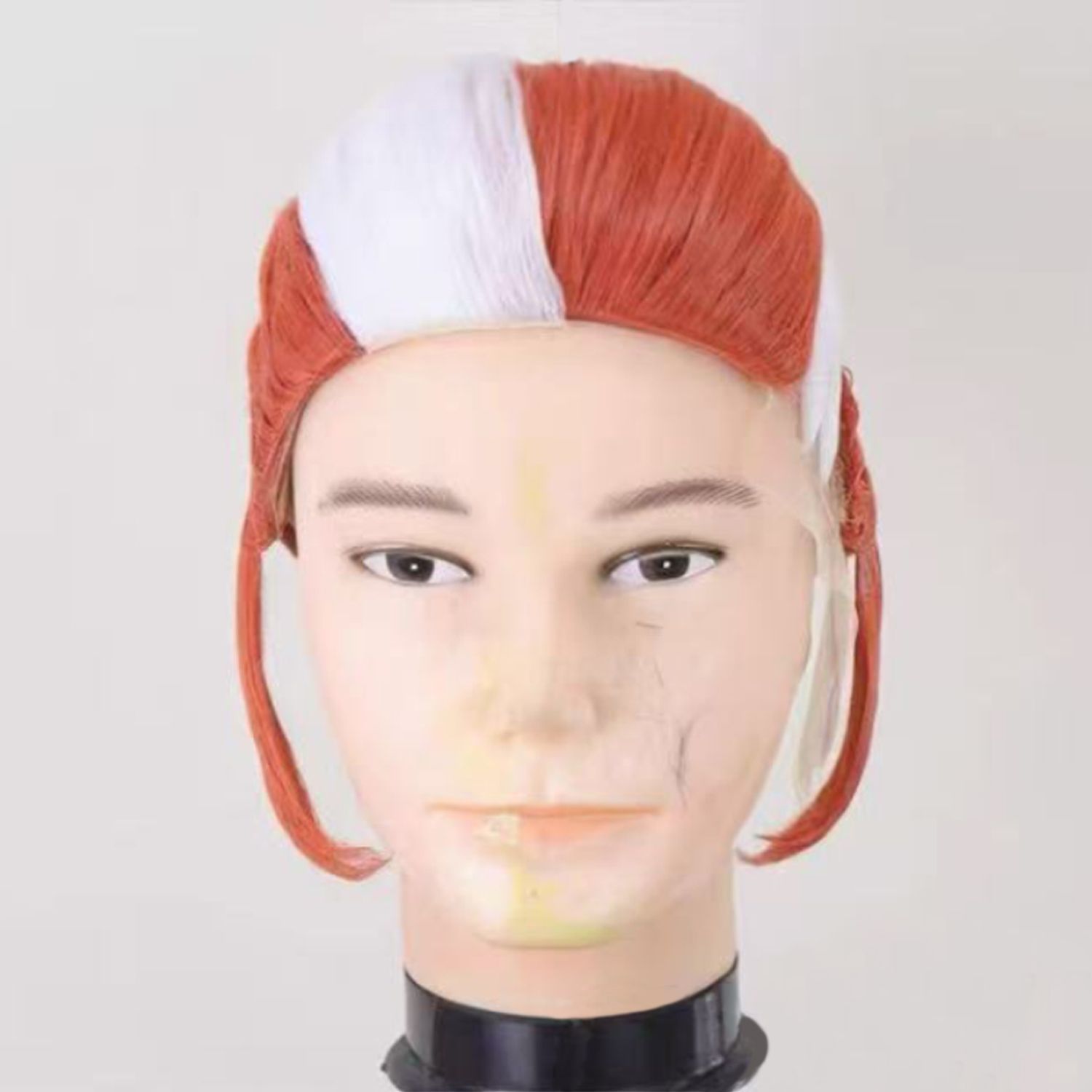 【お取寄せ商品！納期ご相談下さい！】コスプレ耐熱ウィッグ コスプレ耐熱ウィッグ オーダー キャラクター造形ウィッグ オレンジ ホワイト 結い上げ 前髪立上げ ウィッグ ★ポケモンZA/グリ 等