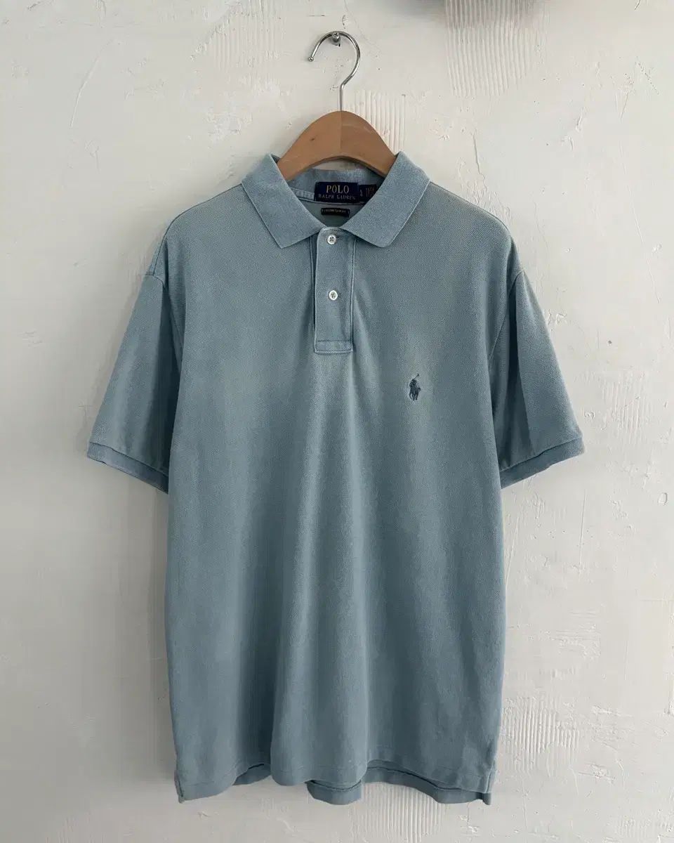 POLO Ralph Lauren ポロラルフローレン 新モデル ウォッシュド ミュートブルー コットン PK カラーTシャツ