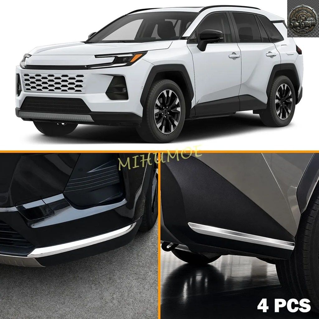 4個セット カー スタイリング ステンレススチール フロント リア バンパー サイド プロテクター トリム トヨタ RAV4 RAV-4 XA60 2026 2027
