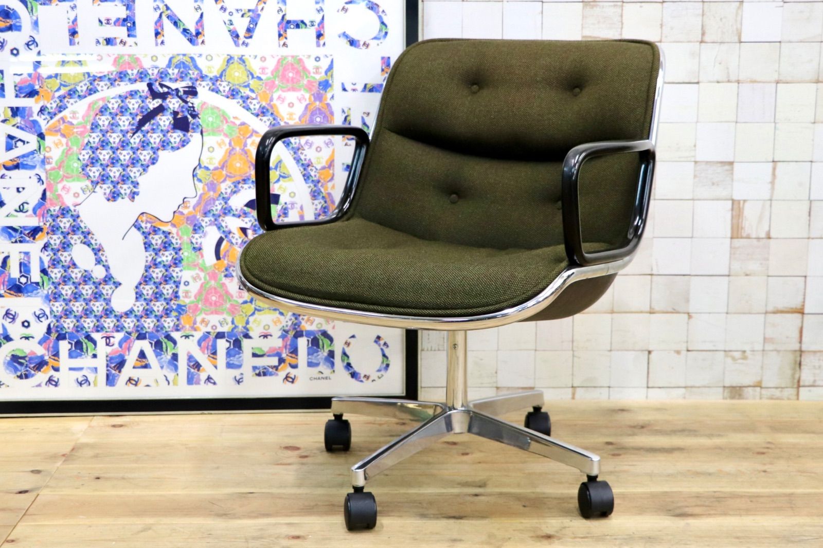 GMJK174D〇Pollock / ポロックチェア ヴィンテージ デスクチェア モス 