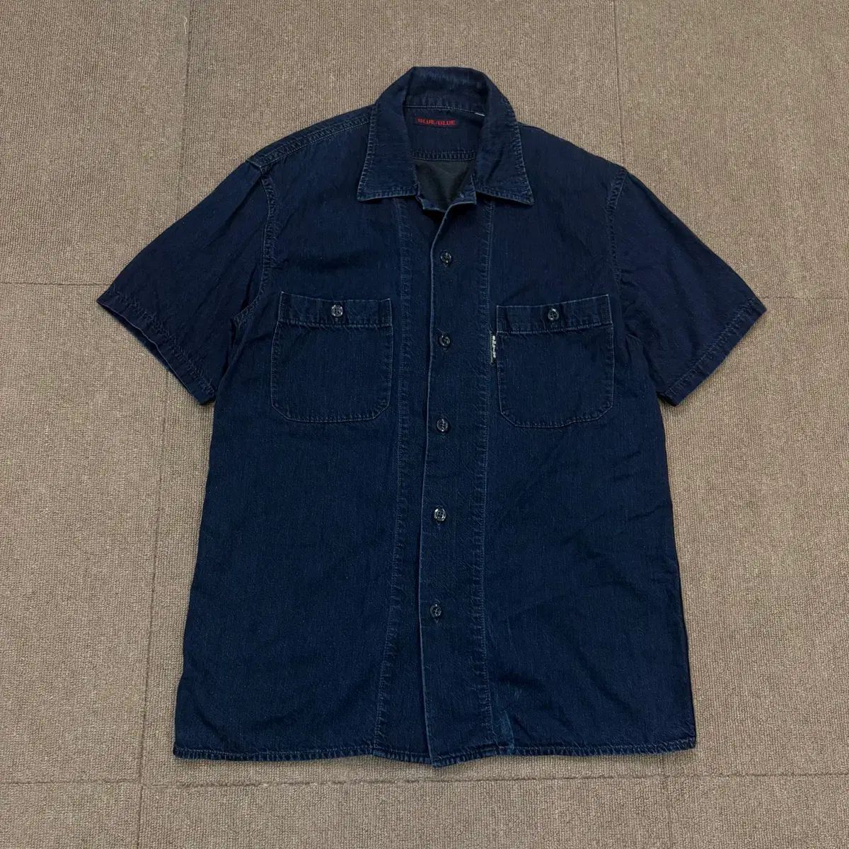 ブルー ブルー ジャパン ブルーブルー Indigo デニム ハーフ シャツ S