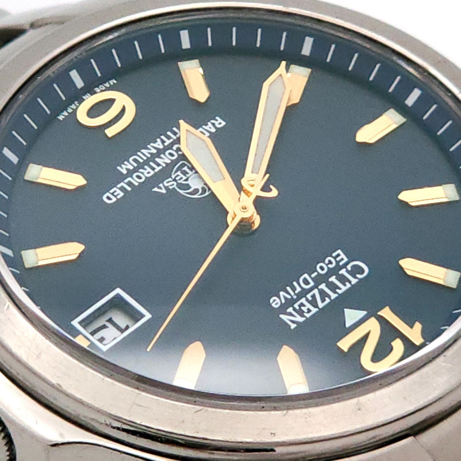 CITIZEN シチズン アテッサ H410-T003788 ソーラー電波 動作品 濃青 