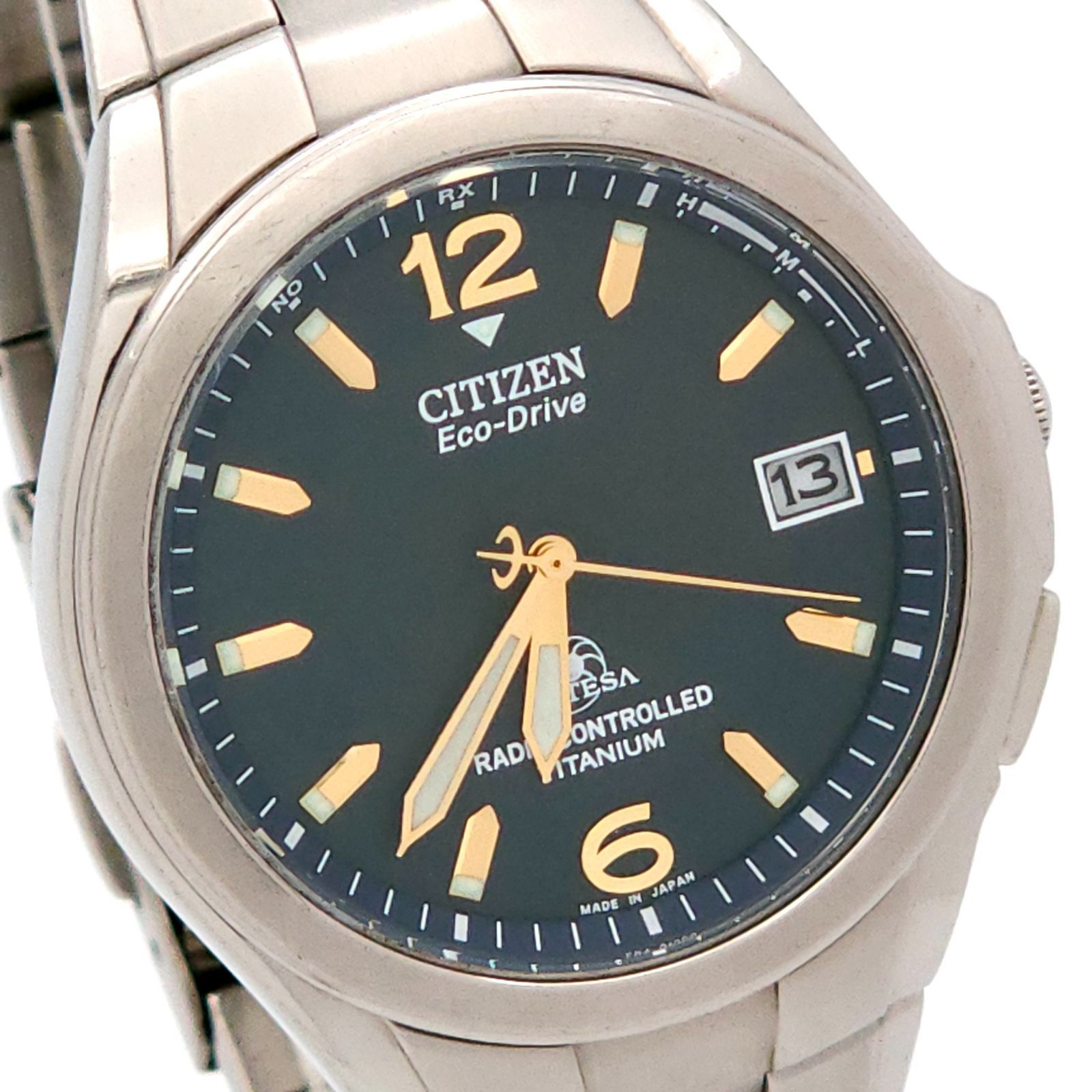 CITIZEN シチズン アテッサ H410-T003788 ソーラー電波 動作品 濃青 