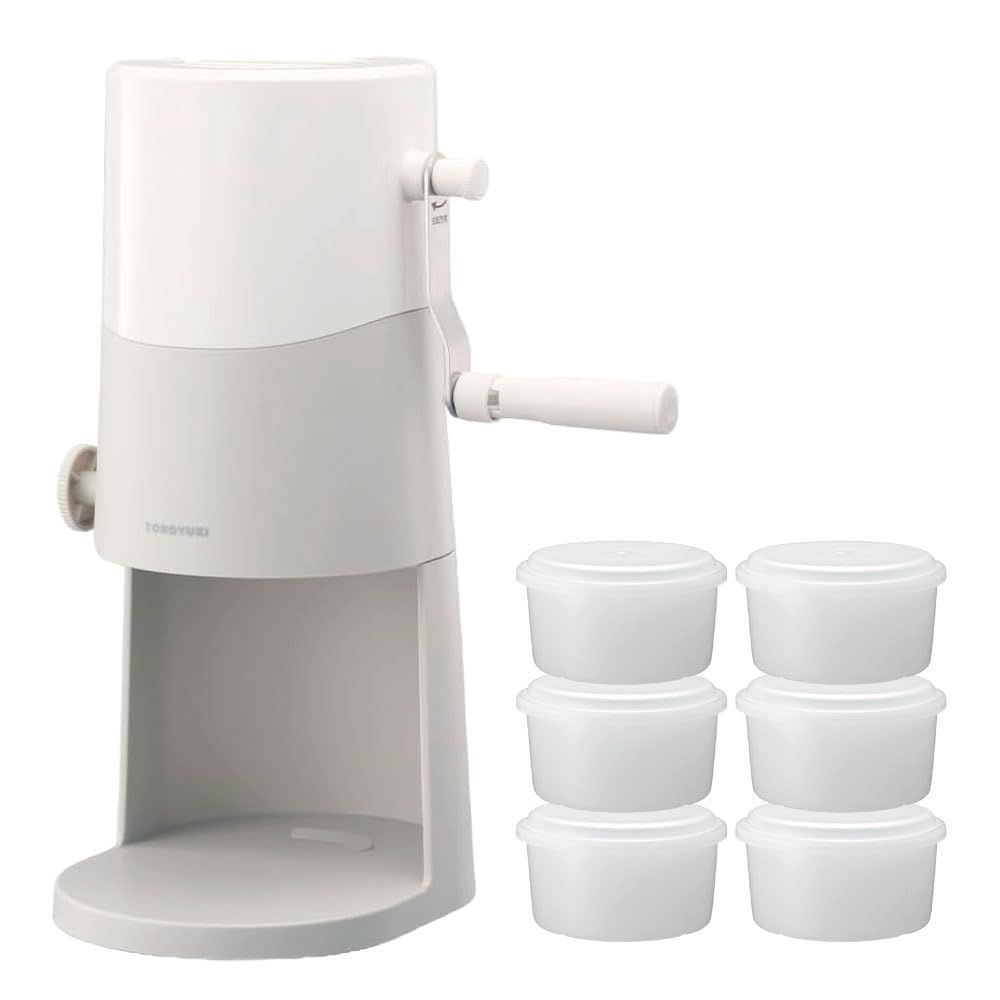 【新品】【製氷カップ4個増量】手動ふわふわとろ雪かき氷器 ライトグレー IS-TY-B5GY | 刃の高さ調節機能付 レシピ・お手入れ部ブラシ付 | ドウシシャ