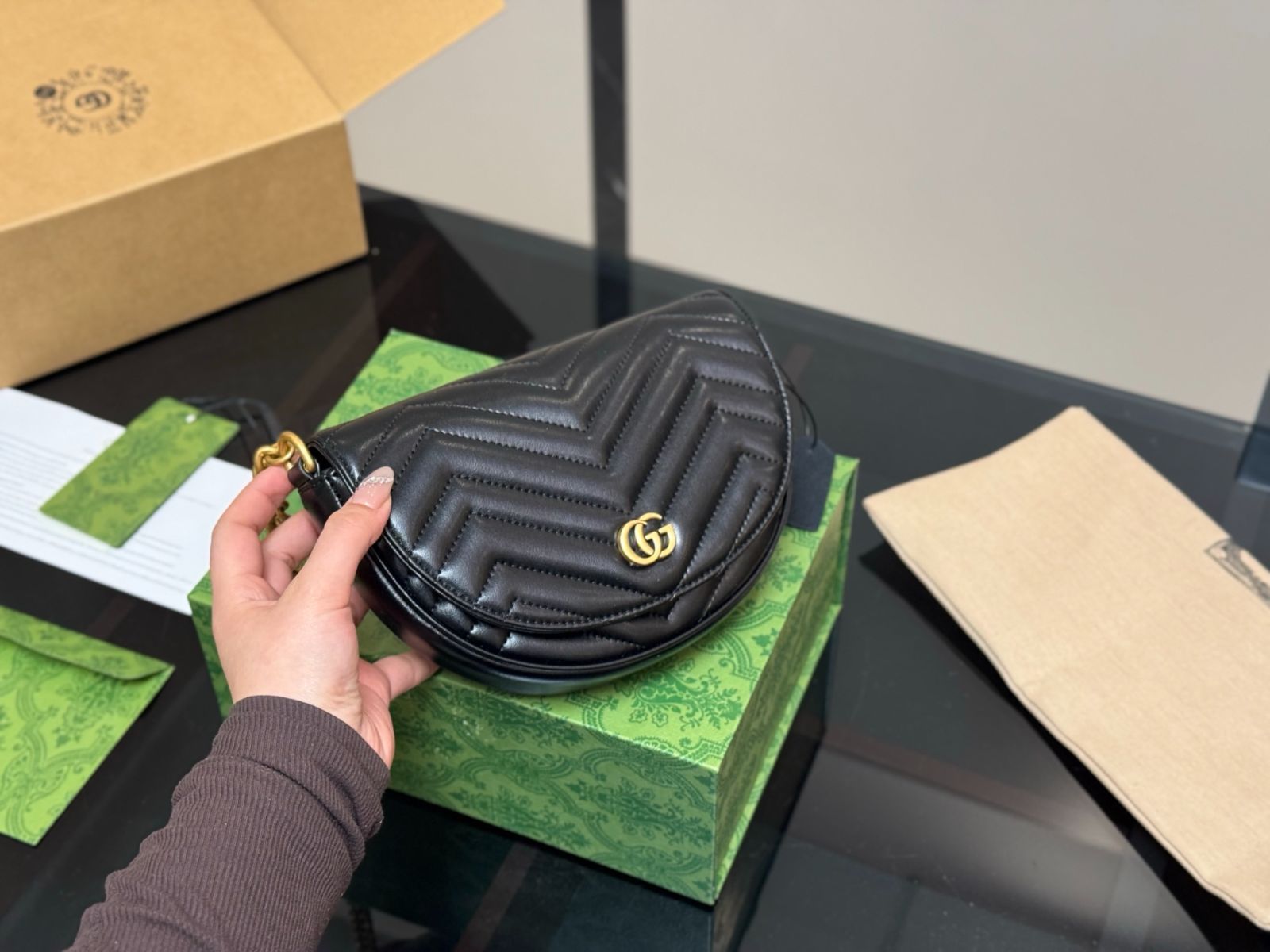 【今日特価】Gucci Marmont Saddle Bag グッチ マルモント サドルバッグ-WTO輸入2
