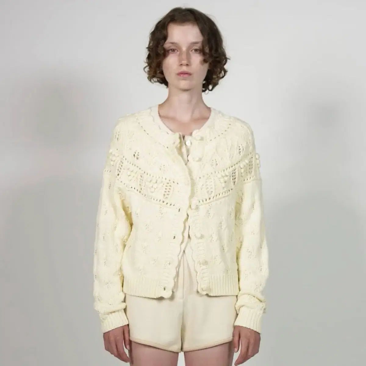 ビアプレーン Via Bana knit cardigan (Ivory)
