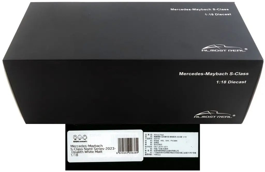 【新品】ミニカー 1/18 Mercedes-Maybach S-Class Night Series - 2023(オパリスホワイトマット) [820142]