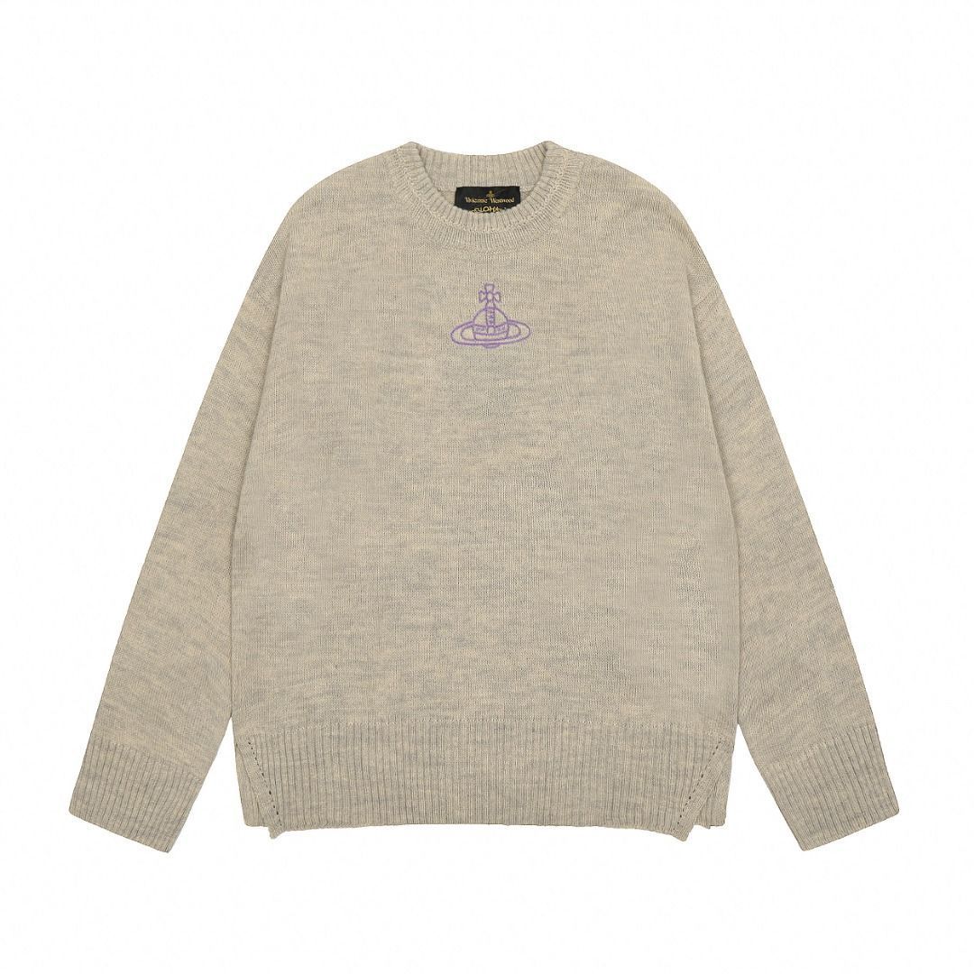 【本日限定特価】Vivienne Westwood レディース ニットセーター 土星ロゴ スリットデザイン シーズンレス ユニバーサルカラー S-L [本日特価|新品未使用品]