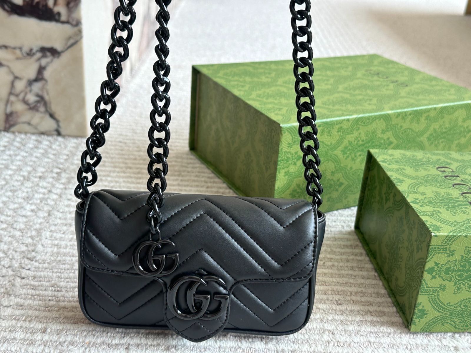 【今日特価】Gorgeous Gucci ゴージャスグッチ GG Marmont マカロンピンクバッグ-WTO輸入3