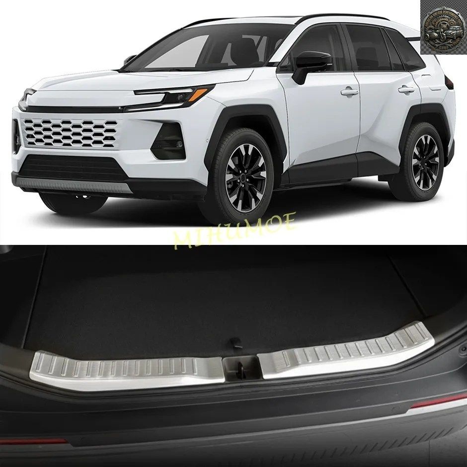 トヨタ RAV4 2026 2027 2028 XA60 ステンレススチール製リアバンパー トランクシル スカッフプロテクターガード シルバー