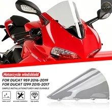オートバイ用ダブルバブルウインドシールドディフレクタープロテクターウインドスクリーン DUCATI 1299 1299S PANIGALE S 959 2015-2019 -