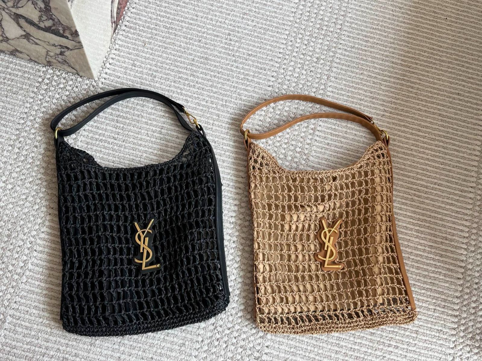 【今日特価】YSL ラフィアバッグ 33×32cm