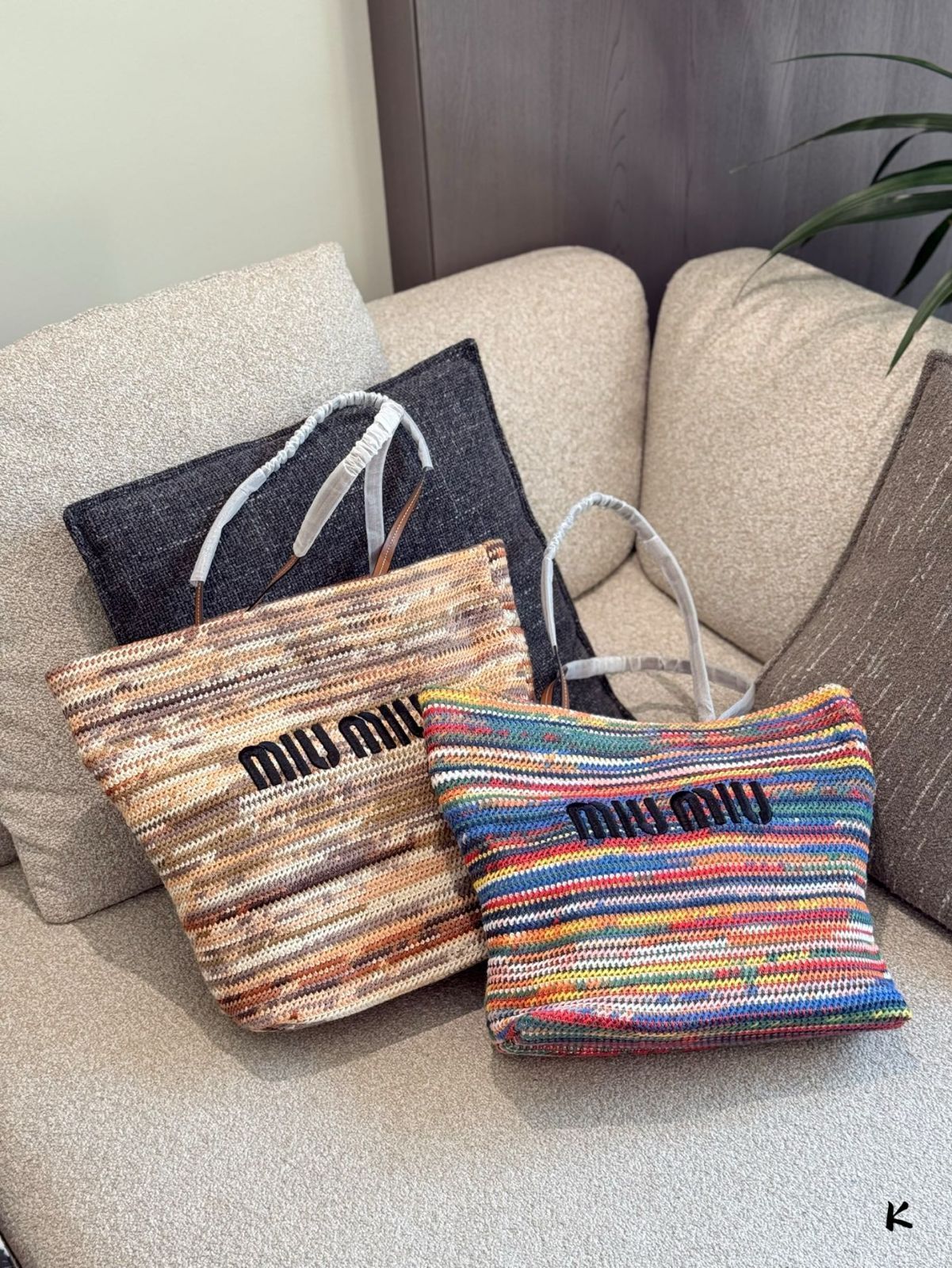 【今日特価】MiuMiu Knit Weave Tote Bag ミュウミュウ ニット ウェーブ トートバッグ