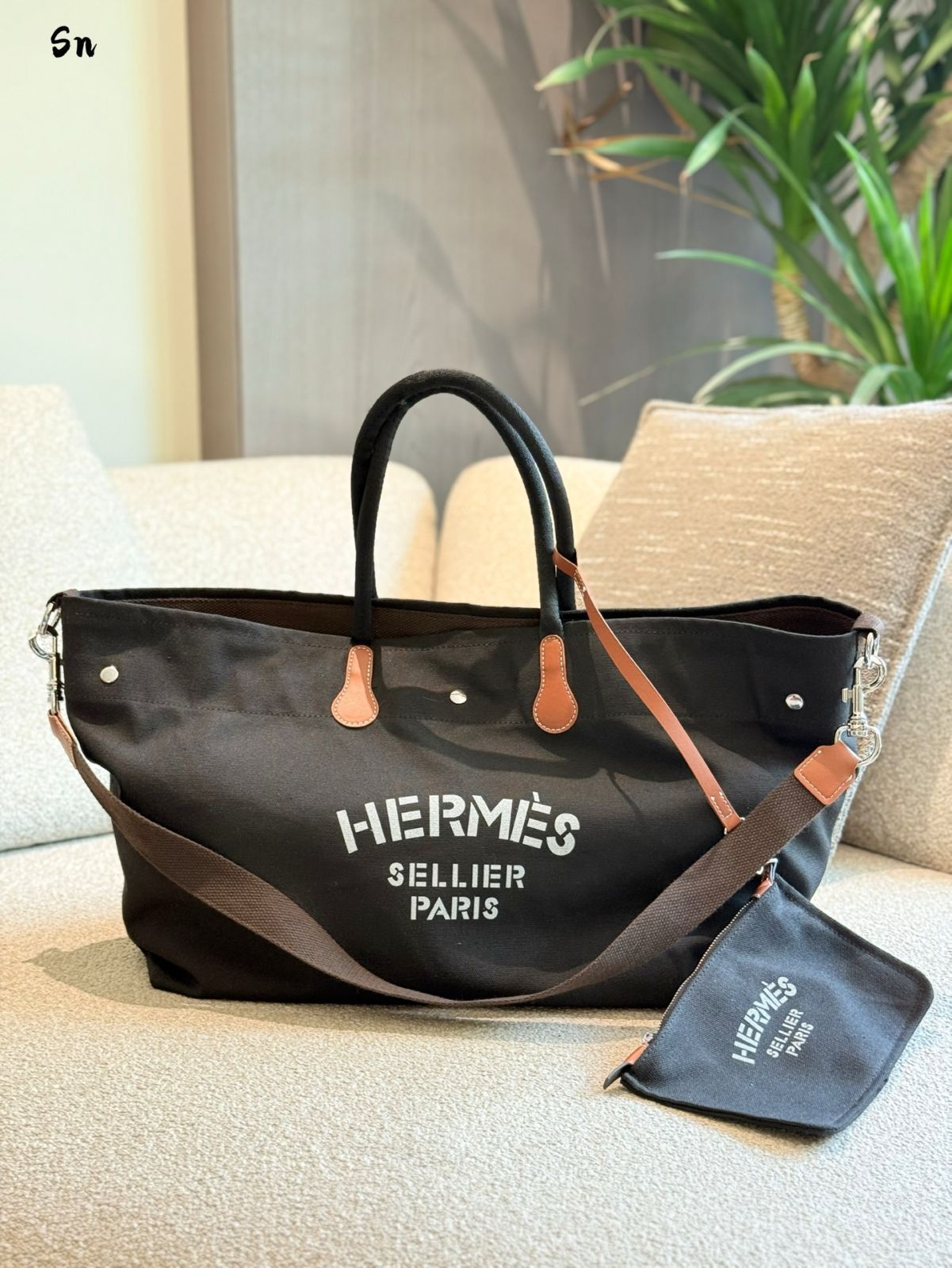 【今日特価】Herm?s キャンバス ショッピングバッグ 45cm！国内送料無料！限定在庫セール価格です！