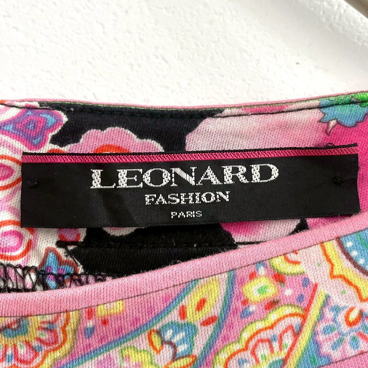 希少✨LEONARD レオナール フラワープリントワンピース 半袖 ブラック