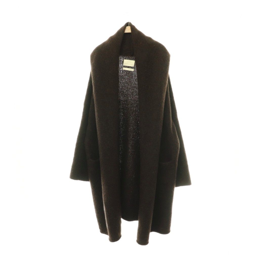 ローレンマヌージアン LAUREN MANOOGIAN FOOD KNIT COAT アルパカフーデッドコーディガン ニットコート アウター ロング 0/S ダークブラウン /HS ■OS