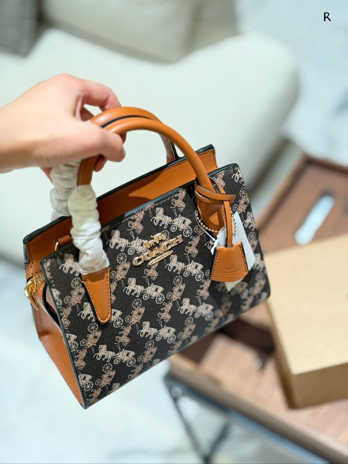 【今日特価】COACH 新品 キャリッジロゴ Andrea アンデレア キャリアオールバッグ