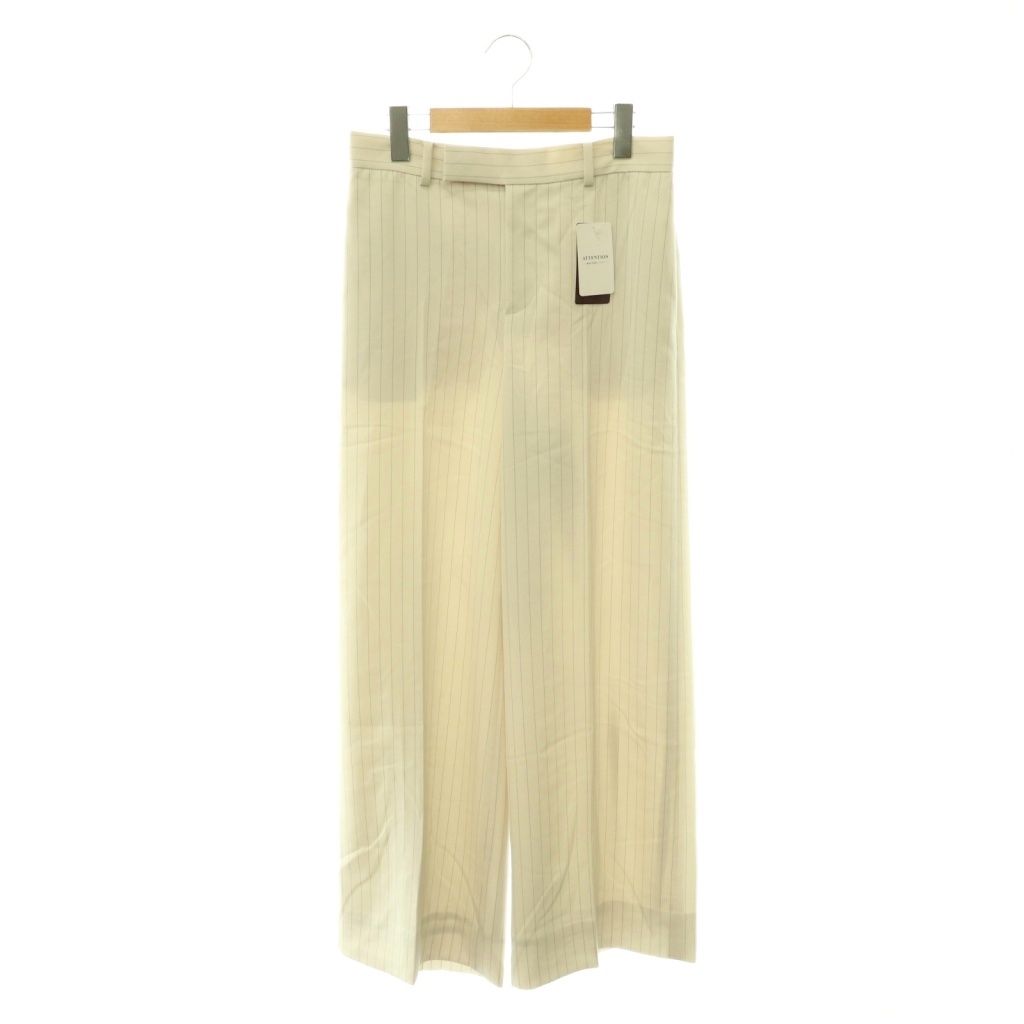 プラージュ Plage 26SS Pin stripe パンツ ワイド ジッパーフライ ストライプ 38 ライトベージュ /NR ■OS