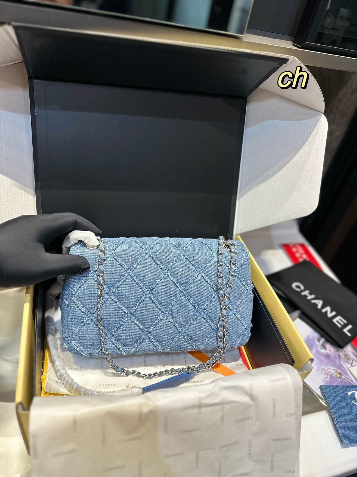 Chanel 今日特価！高版本デニムミニ CF ツーピースセット?送料無料！