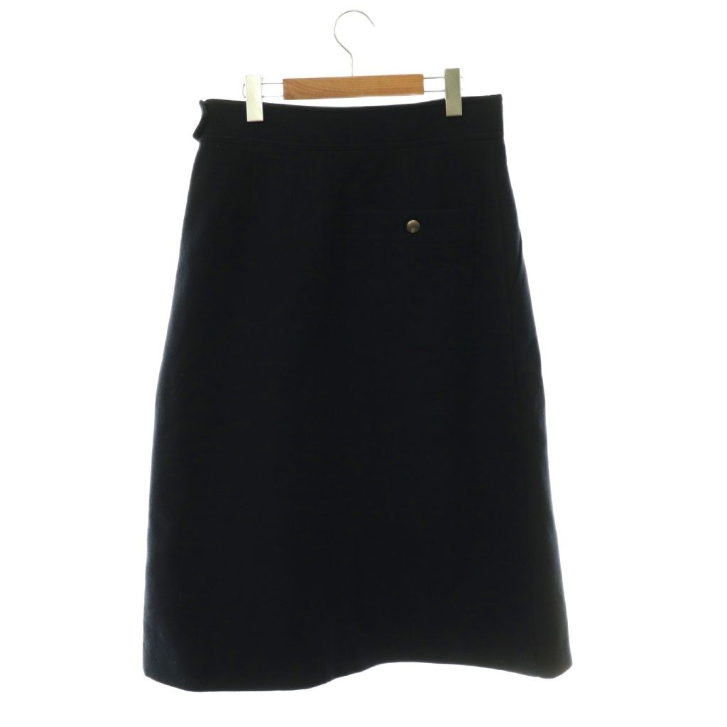 マーガレットハウエル MHL. 25AW LIGHT WOOL MELTON SKIRT ロングスカート 台形 3 ネイビー /ES ■OS