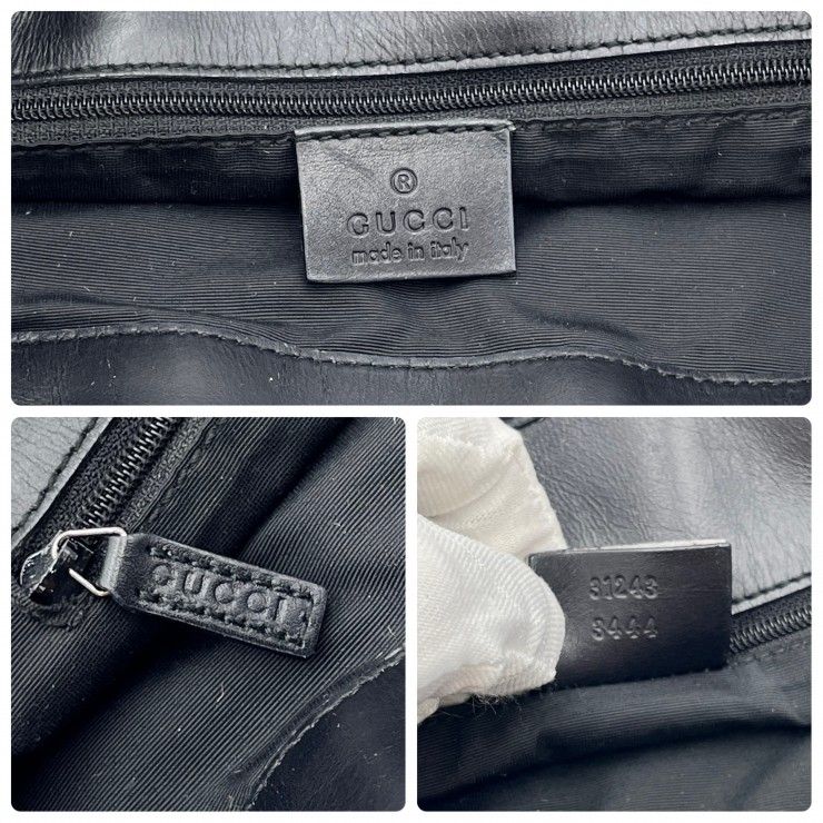 GUCCI（グッチ）GGキャンバス トートバッグ GG柄 ブラック シルバー金具 レディース 31243 【中古】