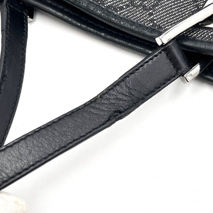 GUCCI（グッチ）GGキャンバス トートバッグ GG柄 ブラック シルバー金具 レディース 31243 【中古】