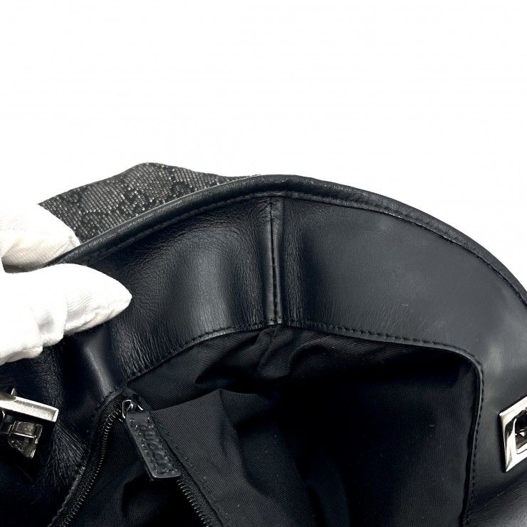 GUCCI（グッチ）GGキャンバス トートバッグ GG柄 ブラック シルバー金具 レディース 31243 【中古】