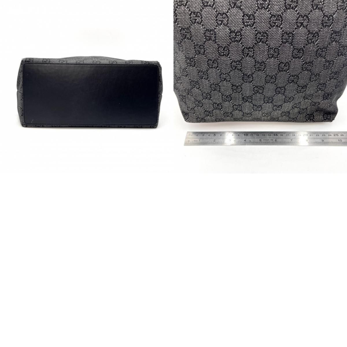 GUCCI（グッチ）GGキャンバス トートバッグ GG柄 ブラック シルバー金具 レディース 31243 【中古】