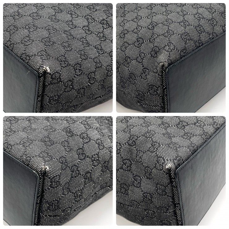 GUCCI（グッチ）GGキャンバス トートバッグ GG柄 ブラック シルバー金具 レディース 31243 【中古】