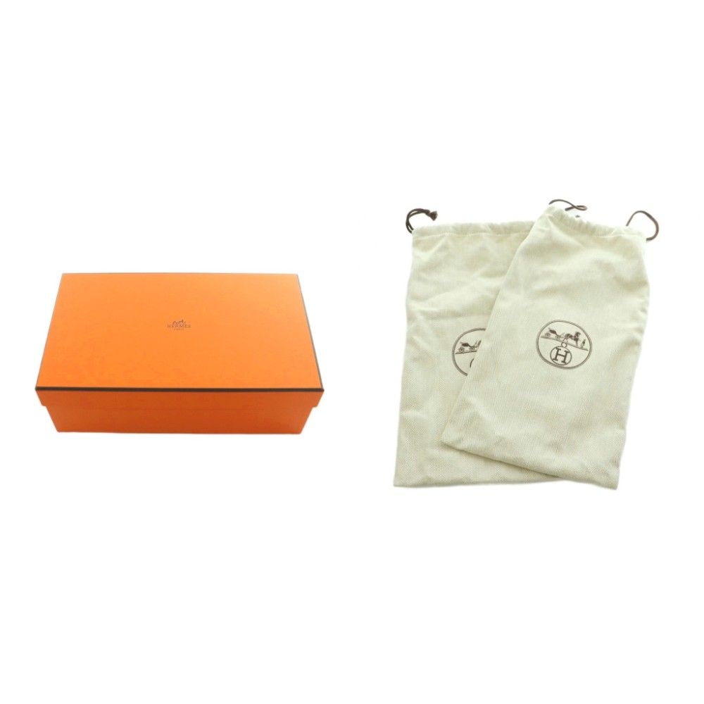 エルメス HERMES オアジス サンダル Hロゴ チャンキーヒール 37 23.5cm 茶 ブラウン /MI ■OS