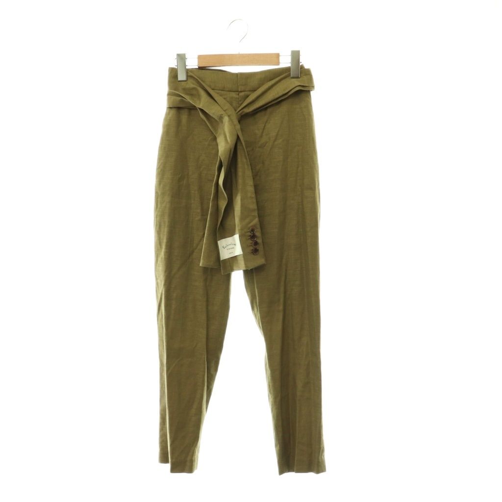 アメリヴィンテージ Ameri VINTAGE パンツ スラックス テーパード 腰巻き調デザイン S カーキ /HS ■OS