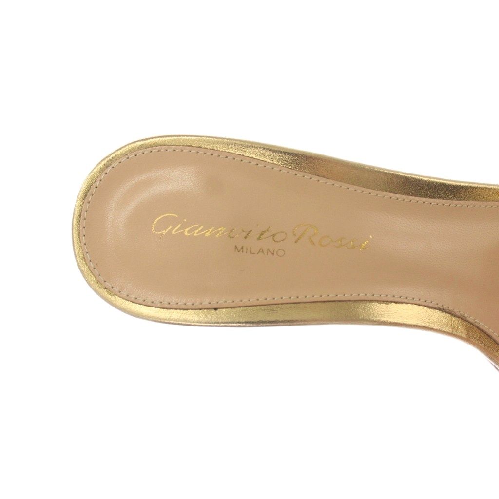 ジャンヴィトロッシ Gianvito Rossi BIJOUX MULE 55 サンダル ミュール レザー 37 ゴールド /TK ジャンヴィトロッシ Gianvito Rossi BIJOUX MULE 55 サンダル ミュール レザー 37 ゴールド /TK