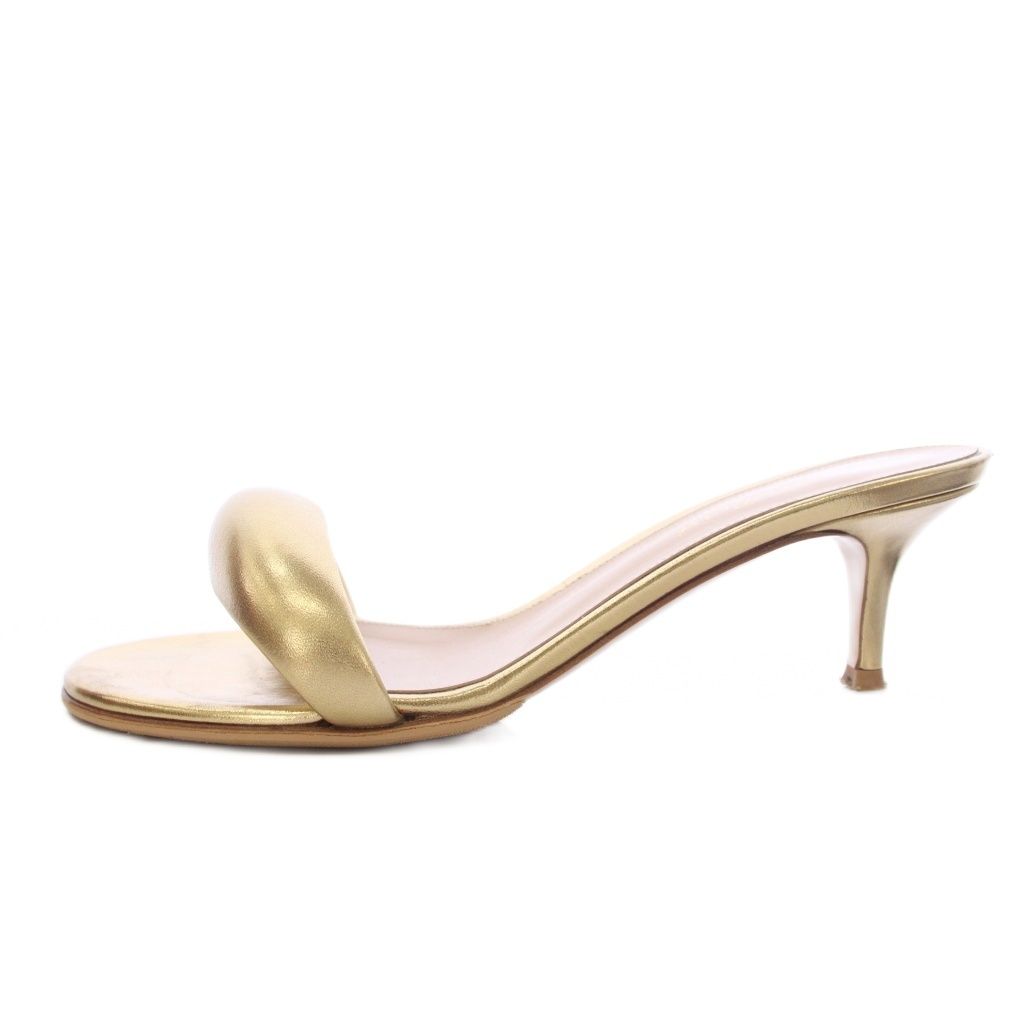 ジャンヴィトロッシ Gianvito Rossi BIJOUX MULE 55 サンダル ミュール レザー 37 ゴールド /TK ジャンヴィトロッシ Gianvito Rossi BIJOUX MULE 55 サンダル ミュール レザー 37 ゴールド /TK