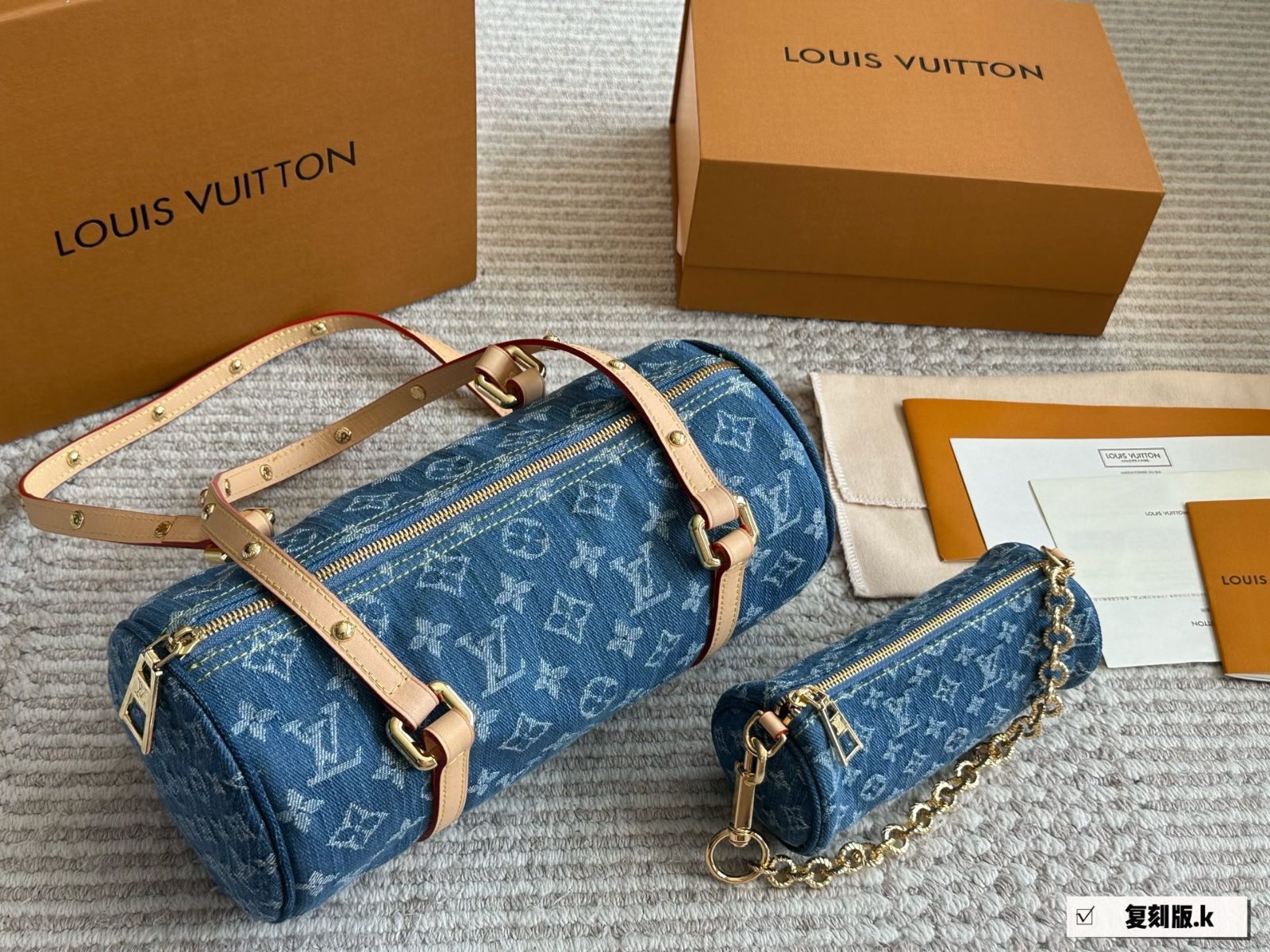 【今日特価】LV Louis Vuitton 24 Denim Monogram Papillon Set デニムモノグラム パピヨン シングルショルダーバッグ 【今日特価】LV Louis Vuitton 24 Denim Monogram Papillon Set デニムモノグラム パピヨン シングルショルダーバッグ