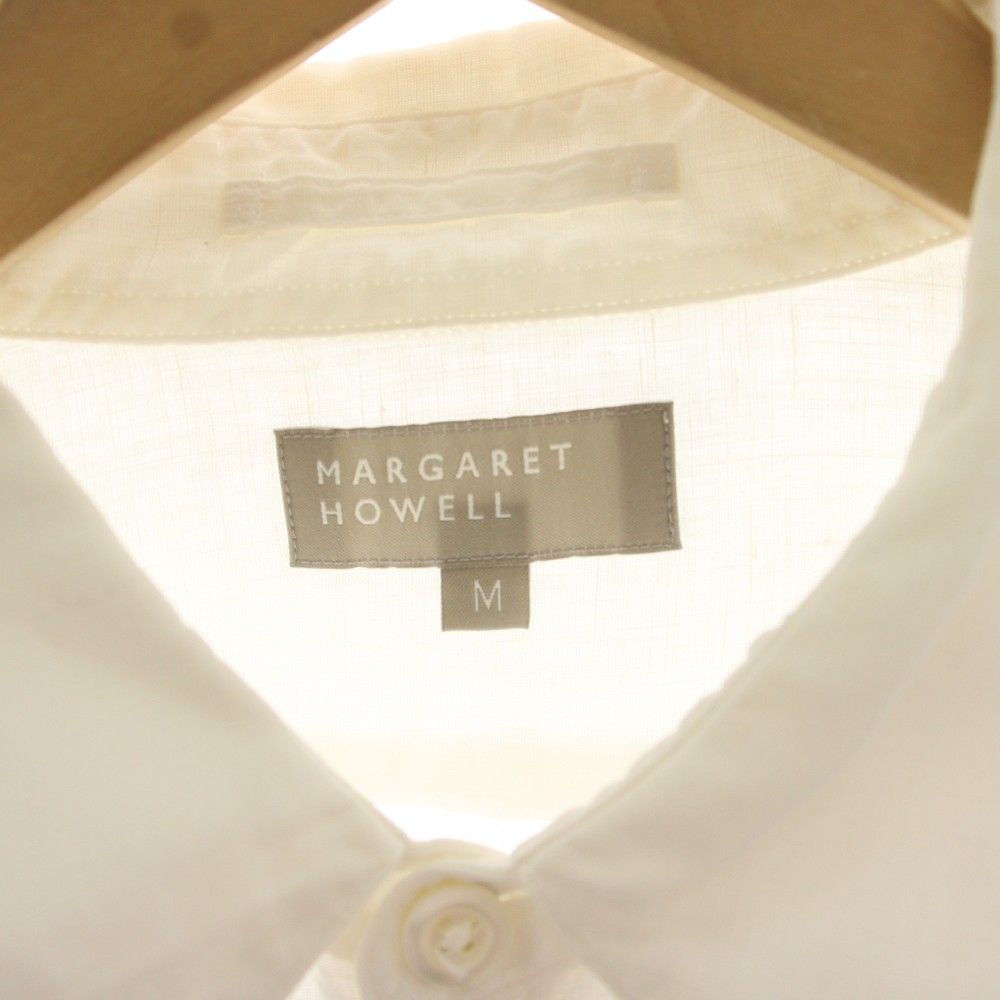 マーガレットハウエル MARGARET HOWELL カジュアルシャツ 麻 リネン 長袖 M 白 ホワイト 579-150014 /HN