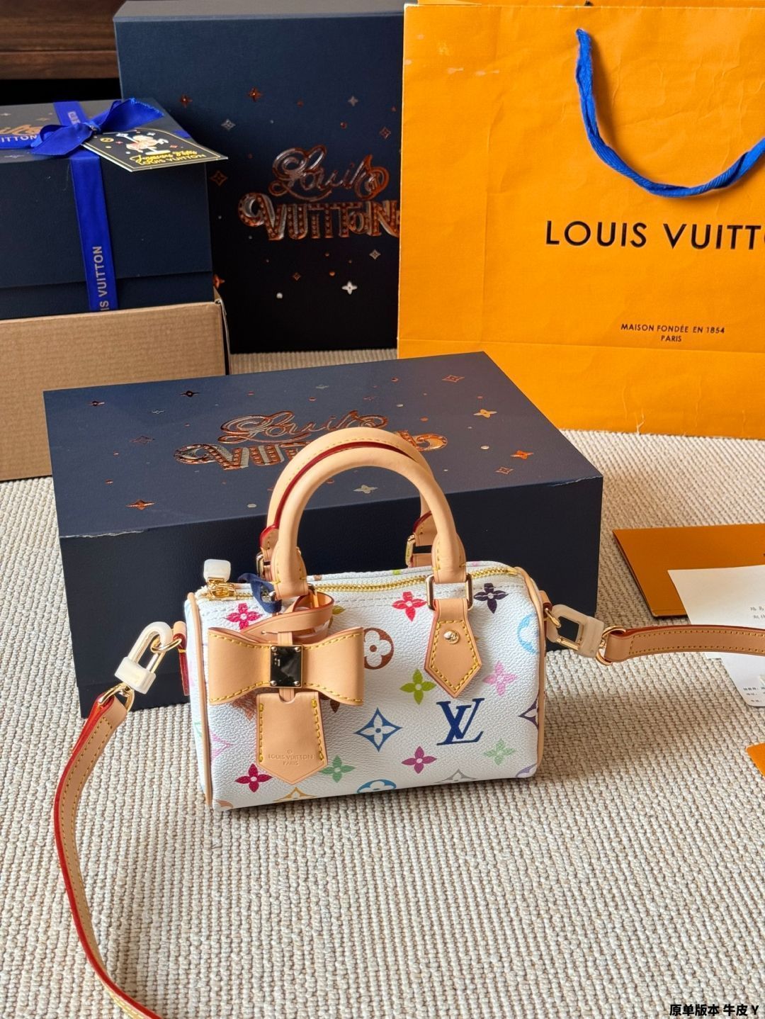【今日特価】LV Nano Speedy 16 村上隆 白三彩 ピローバッグ ルイ・ヴィトン ナノ スピーディ 16 ピローバッグ