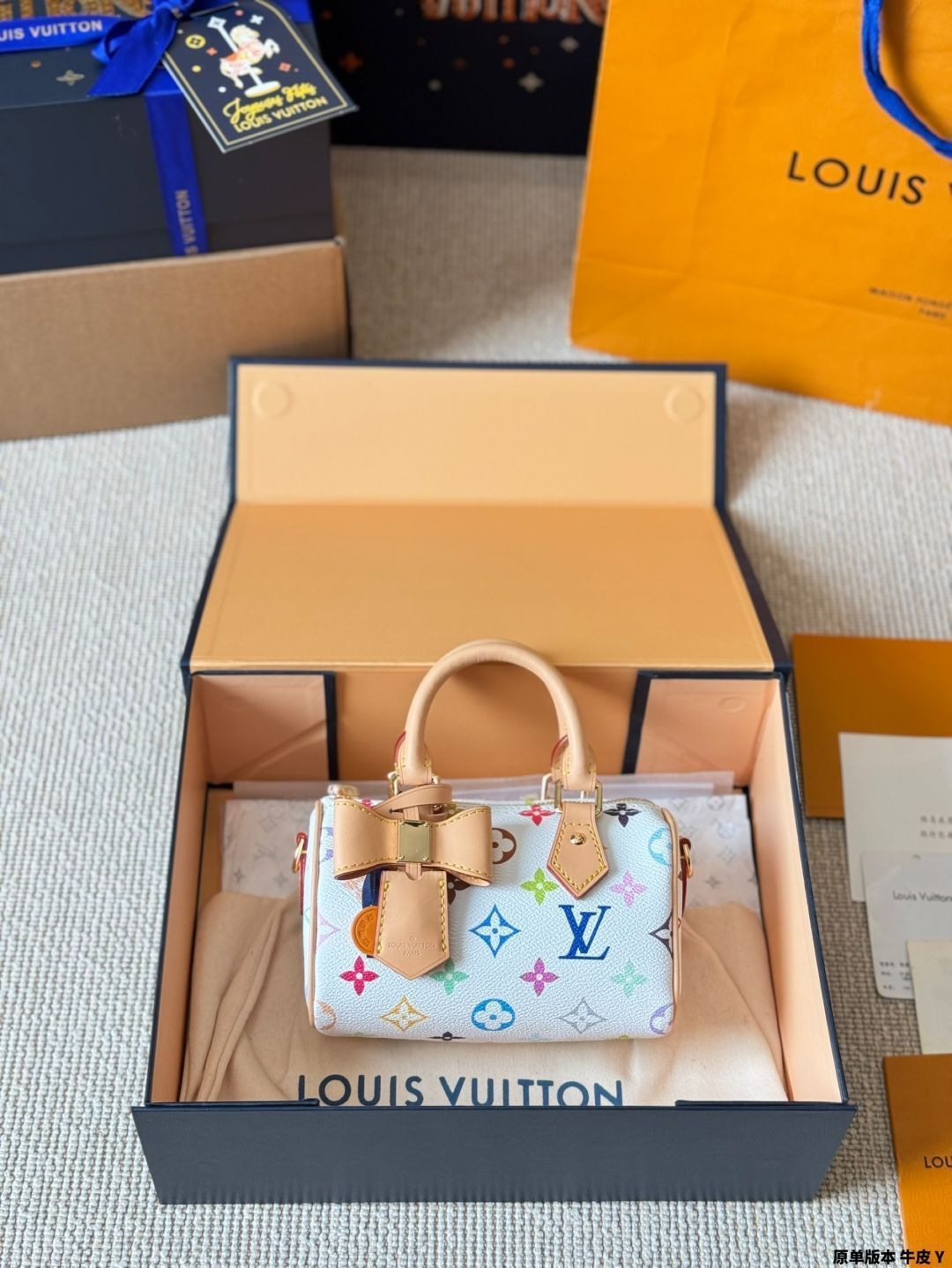 【今日特価】LV Nano Speedy 16 村上隆 白三彩 ピローバッグ ルイ・ヴィトン ナノ スピーディ 16 ピローバッグ