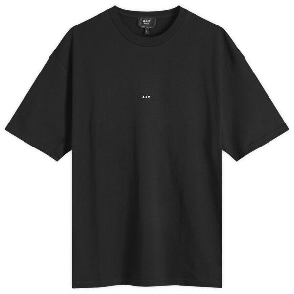 アーペーセー メンズ トップス Tシャツ ロゴ APC Micro Logo TShirt Black White ホワイト