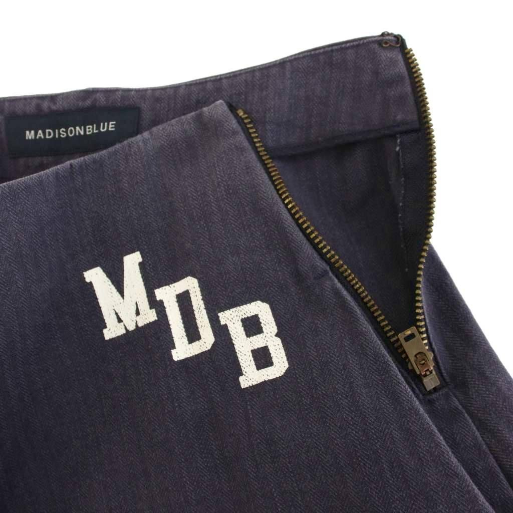 マディソンブルー MADISONBLUE 23AW PANEL FLARE SK HERRINGBONE パネルフレアスカート ヘリボーン ロング 1 S 紫 MB221-6016 /YM