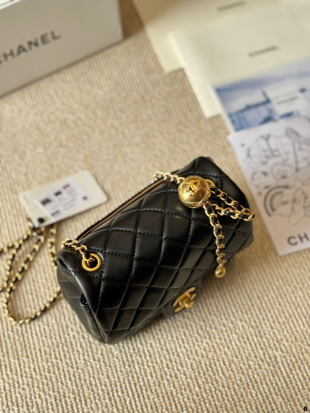 【今日特価】Chanel Gold Ball Quilted Flap Bag シャネル ゴールドボール クォーテッドフラップバッグ