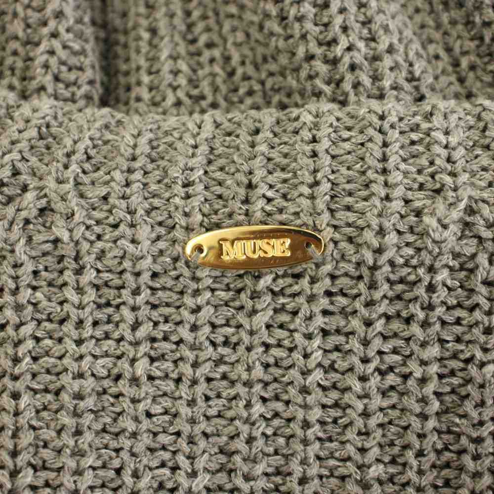 ミューズ ドゥーズィエム クラス MUSE de Deuxieme Classe リリーリネン Lily Linen アゼ プルオーバー ニット セーター クルーネック 長袖 絹 シルク 麻 リネン混 グレー 25080500409010 /YT