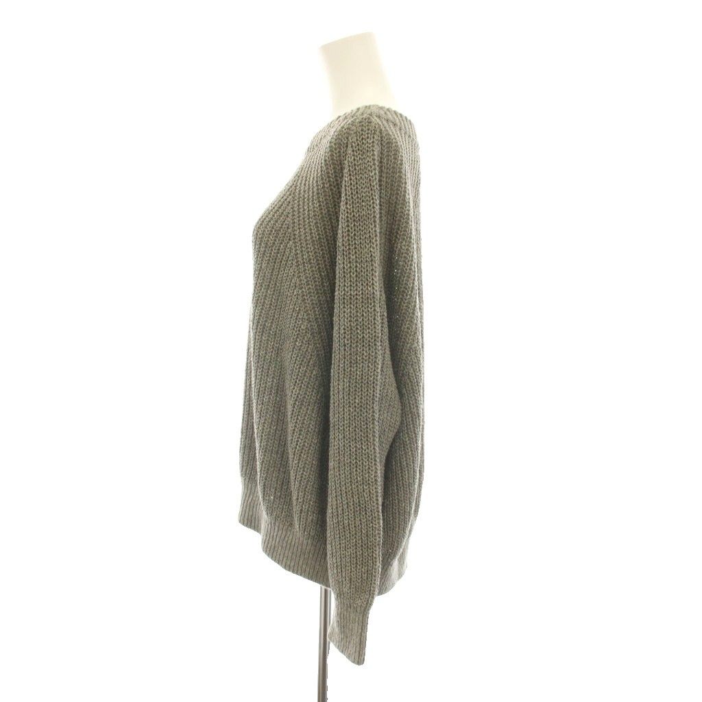 ミューズ ドゥーズィエム クラス MUSE de Deuxieme Classe リリーリネン Lily Linen アゼ プルオーバー ニット セーター クルーネック 長袖 絹 シルク 麻 リネン混 グレー 25080500409010 /YT
