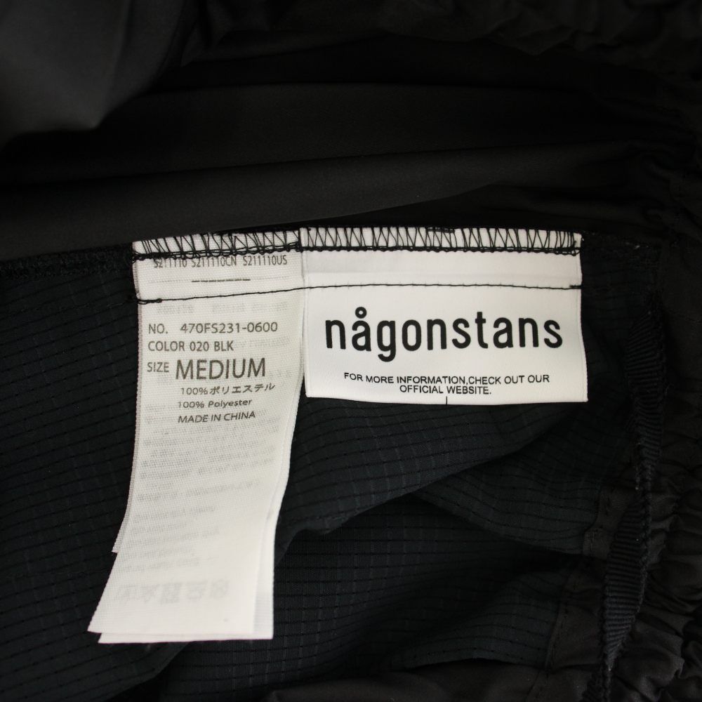 ナゴンスタンス nagonstans 22SS ウォータープルーフ water proof タフタ ワイド wideプリーツスカート ロング イージー ウエストゴム リボン M 黒 ブラック 470FS231-0600 /YT