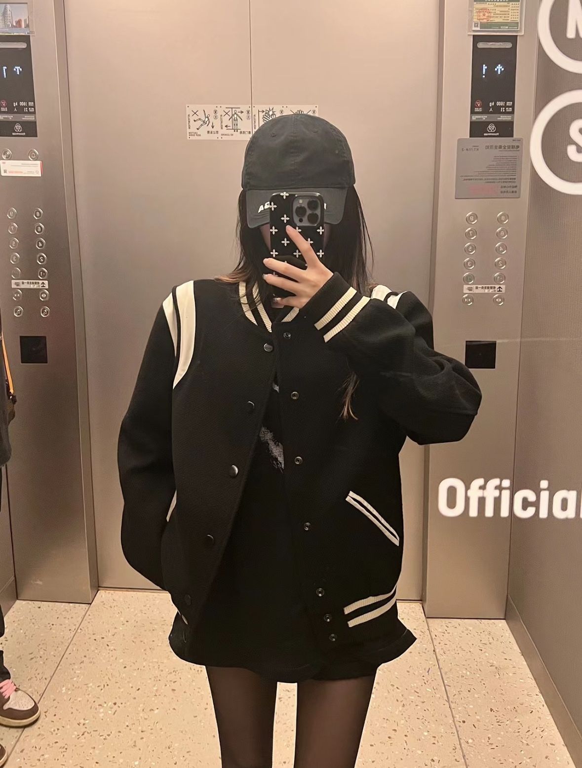YSL風 レザー&ツイード ベースボールジャケット [本日特価|新品未使用品]